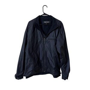 Marmot Men's Lightweight Black Fleece Windbreaker Full Zip Size XL Raingear